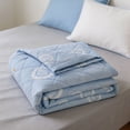 thumbnail image 1 of Btomtd Velvet Embossing Summer Cooling Blanket, Skin-Friendly & Breathable AC Cooling Quilt, Lightweight Comforter for Multi‑Season Use, 59" x 79" (Blue), 1 of 5