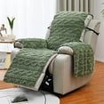 thumbnail image 1 of Btomtd Velvet Recliner Chair Cover with Non-Slip Designs, Recliner Sofa Covers Featuring Elastic Straps, Beige Furniture Protector Seat Cushion for Sofas, Size 77"x22", Green, 1 of 7