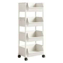 Btomtd Versatile Storage Trolley Shelf Kitchen and Living Room Organizing Rack Unit Sturdy Storage Rack, C