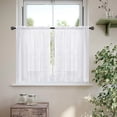 thumbnail image 1 of Btomtd Vintage Linen Yarn Curtains, 25 x 31 Inches Long, 2 Panels, Semi-Transparent Window Short Curtains, Bathroom and Kitchen Partition Valances, White, 1 of 6