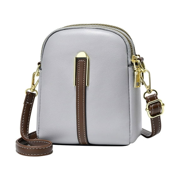 Btomtd Vintage Mini Casual Shoulder Bag for Mobile Phone, Embroidered Thread Crossbody Bag, Compact Purse and Handbag with Dedicated Phone Compartment, Gray