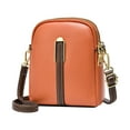 thumbnail image 1 of Btomtd Vintage Mini Casual Shoulder Bag for Mobile Phone, Embroidered Thread Crossbody Bag, Compact Purse and Handbag with Dedicated Phone Compartment, Orange, 1 of 5