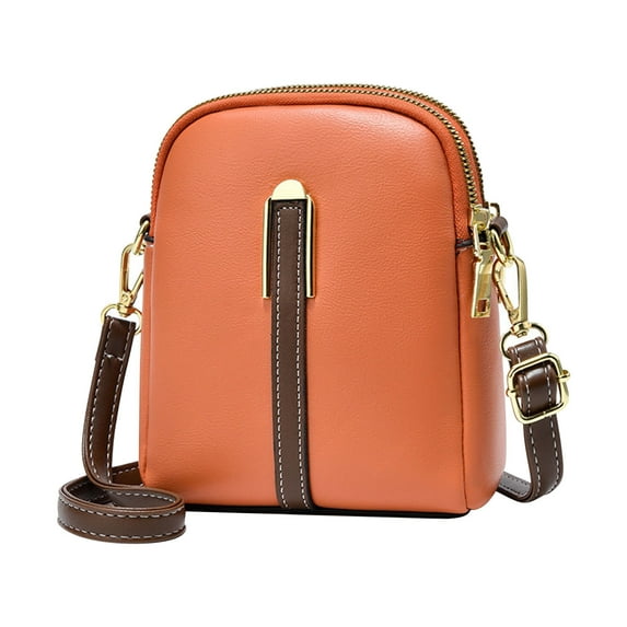 Btomtd Vintage Mini Casual Shoulder Bag for Mobile Phone, Embroidered Thread Crossbody Bag, Compact Purse and Handbag with Dedicated Phone Compartment, Orange