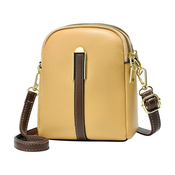 Btomtd Vintage Mini Casual Shoulder Bag for Mobile Phone, Embroidered Thread Crossbody Bag, Compact Purse and Handbag with Dedicated Phone Compartment, Yellow
