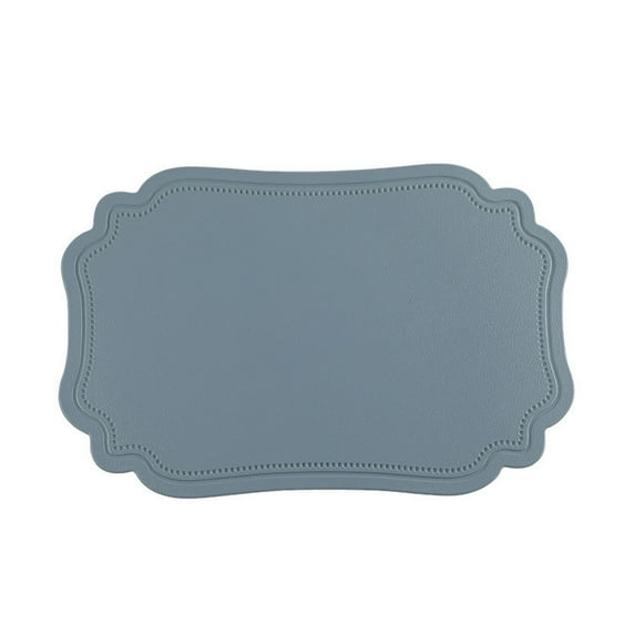 Btomtd Vintage PVC Place Mats, Scandinavian Style Heat Insulation Table Mats for Dining and Kitchen, Oil Proof Western Style Dining Placemats, 18"x12", Blue