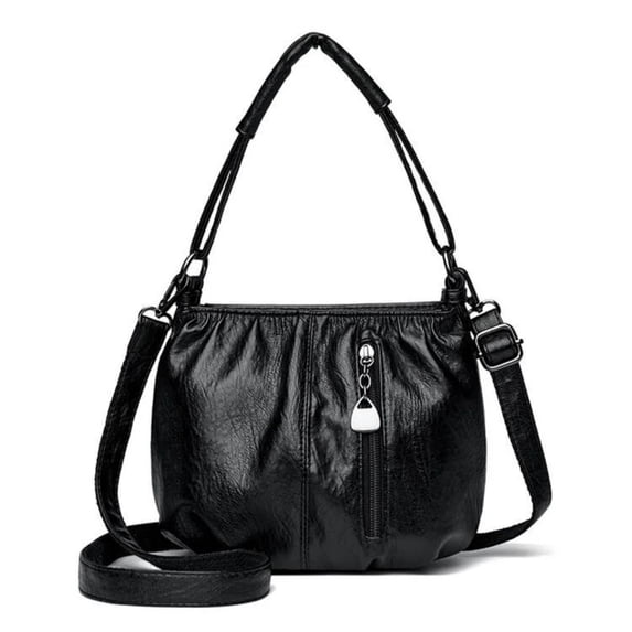 Btomtd Vintage Shoulder Bag for Women, Multi-Layered Handbag with Large Capacity, Casual Crossbody Bag and Classic Purse for Daily Carry, Black