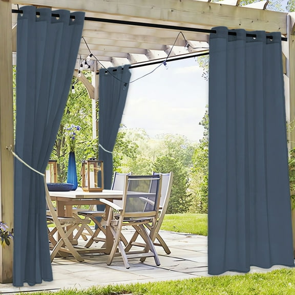 Btomtd Water Proof Window Screen Terrace Outdoor Pavilion Transparent Screen Curtain Outdoor Curtain for Living Room Bedroom, 83.85x51.96 inch, Navy