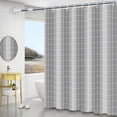 thumbnail image 1 of Btomtd Waterproof Grid Shower Curtain 31 x 71 Inches, Thickened Bathroom Shower Curtain Liner with 6 Hooks for Toilet Partition, Size 31"x71", Gray, 1 of 6