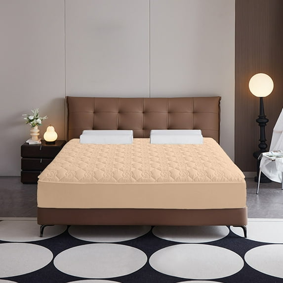 Btomtd Waterproof Mattress Protector Bed Sheet Soft Breathable Cover Fitted Sheets Style Protection Comfortable Queen Sheets, 70.86'x78.74', Rose Gold-M