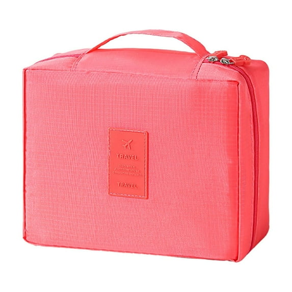 Btomtd Waterproof Travel Makeup Bag with Large Capacity, Handheld Toiletry Bag for Cosmetic Storage, Portable Organizer Storage Cosmetic Bags for Travel, 3L, Light Red