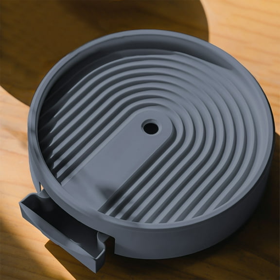 Btomtd Wheeled Plant Tray with Mobile Drainage Base, Round Thickened Flower Pot Holder for Potted Plants, Indoor and Outdoor Plant Pot Tray with Wheels, Gray