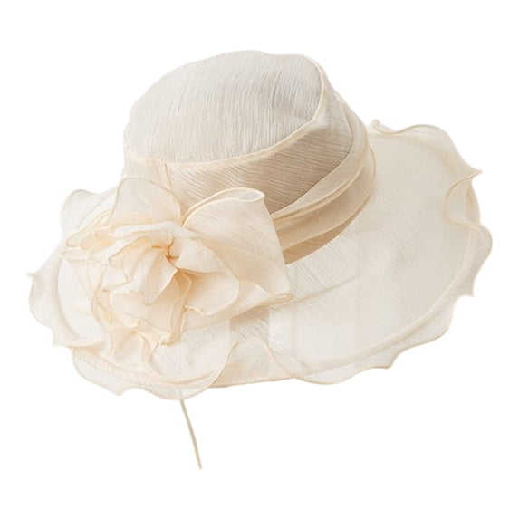 Btomtd Wide-Brim Sun-Hat Bowler Hat for Wedding Tea Party Accessories For Women Hats For Women