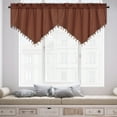 thumbnail image 1 of Btomtd Window Curtains Valance Short Curtains Solid Colour Curtains for Kitchen Living Room Bedroom Kitchen Curtains Small Curtains Through Rod Curtains, 23.62x51.18 inch, Coffee, 1 of 6