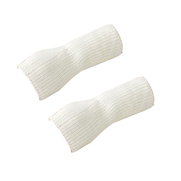 Btomtd Winter Arm Warmers with Fingerless Gloves for Women, One Pair of Hand Warming Gloves Made from Polyester Fabric, White