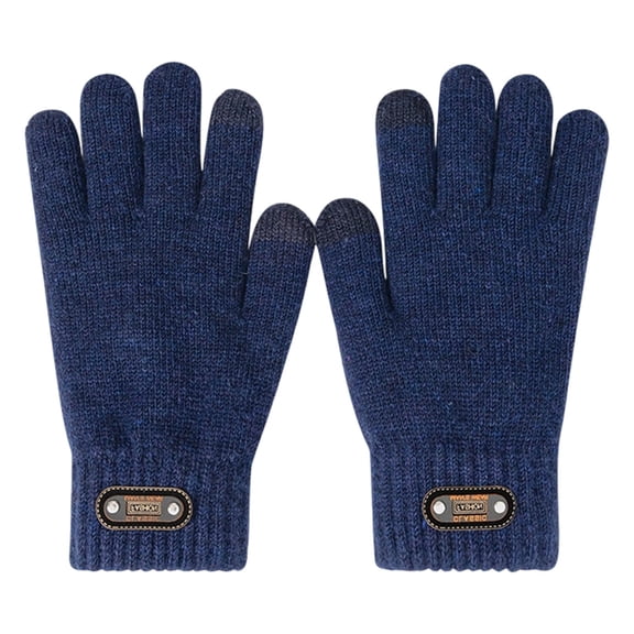 Btomtd Winter Cycling Gloves with Thickened Wool for Warmth, Warm Gloves for Men Women Cycling During Cold Weather, Navy