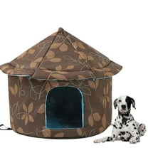 Btomtd Winter Outdoor Pet House for Stray Cats and Dogs, Padded and Foldable Pet Tent for Easy Storage, Cozy and Warm Shelter for Pets, Portable Dog Bed and Cat Bed, Brown