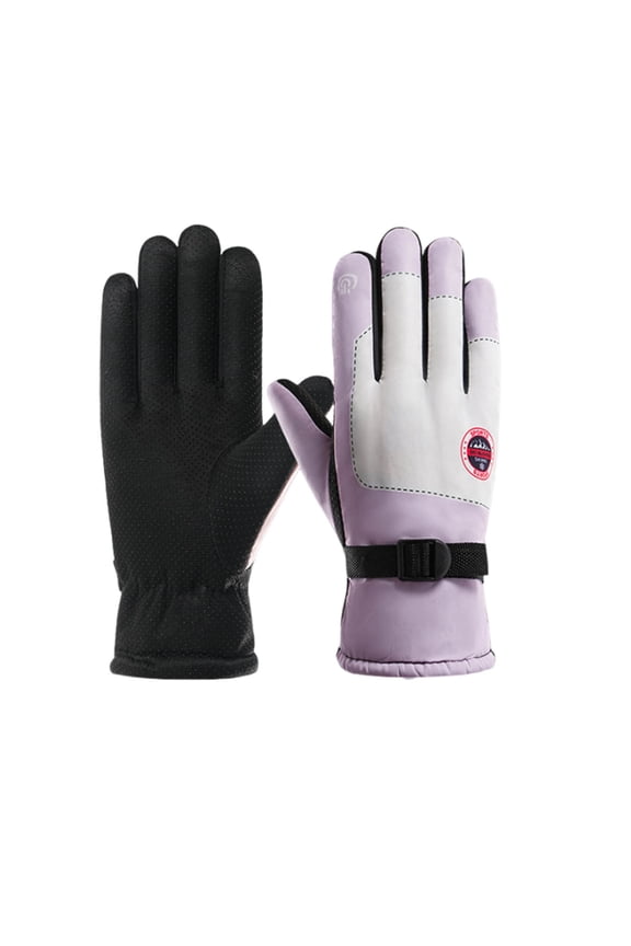 Winter Snow Gloves with Thermal Lining and Warm Feel, Touch Screen Gloves Suited for Skiing, Running, Cycling and Hiking, White