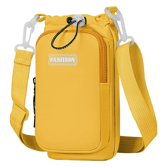 Btomtd Women's Travel Crossbody Bag with Water Bottle Holder, Casual Lightweight Shoulder Bag for Outdoor Activities and Mobile Storage, Multi Functional Handbags and Backpacks, Yellow