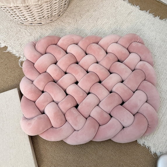Btomtd Woven Seat Cushion and Sofa Backrest Pillow, Home Decor Cushions for Living Room Couches and Bed, Soft Household Throw Pillows, Size 19" x 15", Pink