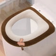 thumbnail image 1 of Btomtd Zipper Waterproof Toilet Seat Cover for All Seasons, Household Toilet Seat Cushion with Fluff and Thickened Seat, Waterproof Seat Cushion, Size 17"x15", Coffee, 1 of 4