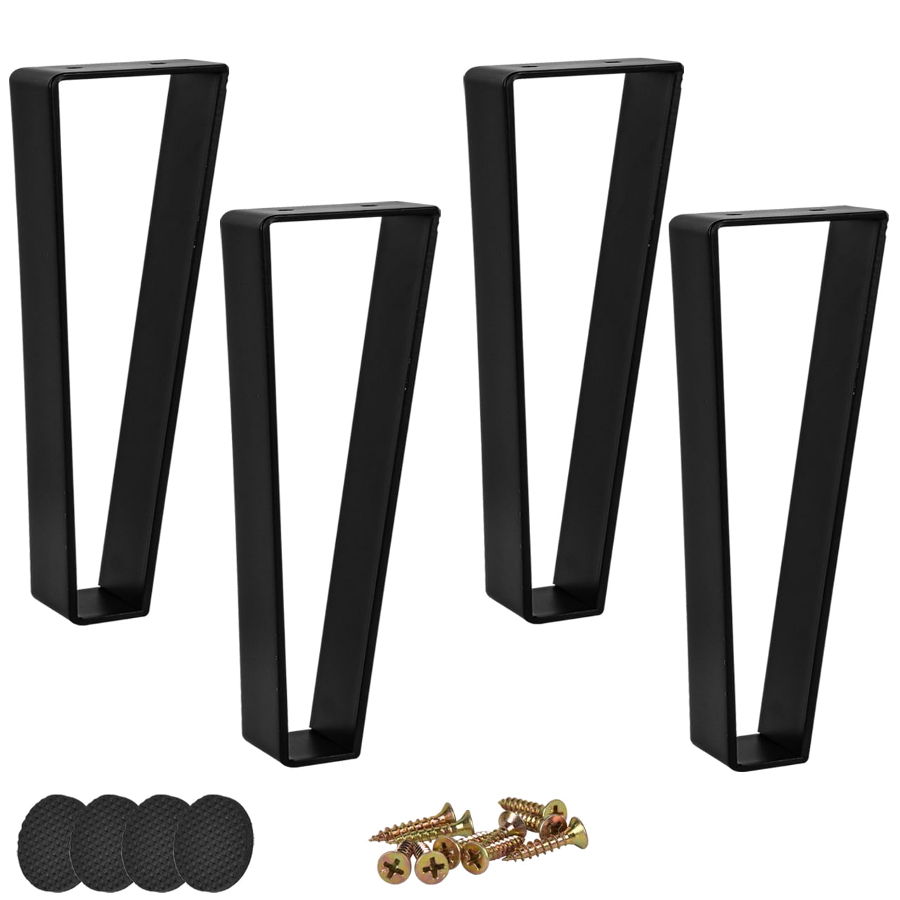 Btowin 4 Inch / 10cm Trapezoid Metal Furniture Legs, 4Pcs Solid Steel ...