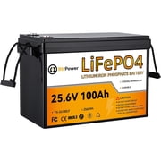 BtrPower 24V 100Ah LiFePO4 Lithium BtrPower Battery for RV Marine Solar Panel System 100A BMS