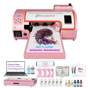 M1630 Pro Pink A3 DTF Printer and Oven Package, Auto Cutting & White Ink Stirring System for Custom T-Shirt Business