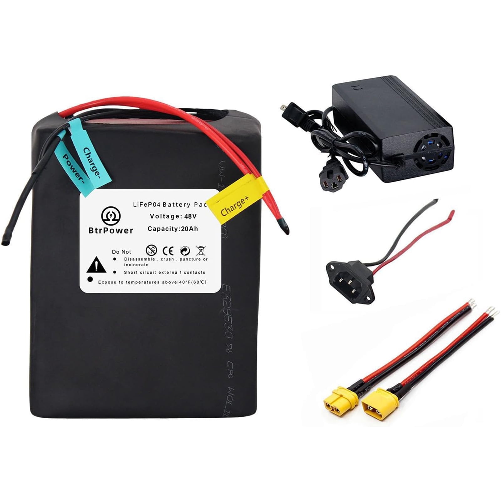 Batterie 48V 20Ah Pour Vélo électrique – 13S4P Lithium, BMS, PVC étanche, Chargeur Inclus