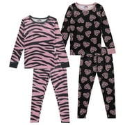 Btween 4-Piece Girls Pajama Sets - Girls Sleepwear, Long Sleeve Shirts, PJ Legging Pants - Graphic Pajamas for Girls