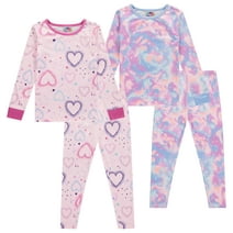 Btween 4-Piece Girls' Pajama Sets - Girls' Sleepwear, Long Sleeve Shirts, PJ Legging Pants - Graphic Pajamas for Girls