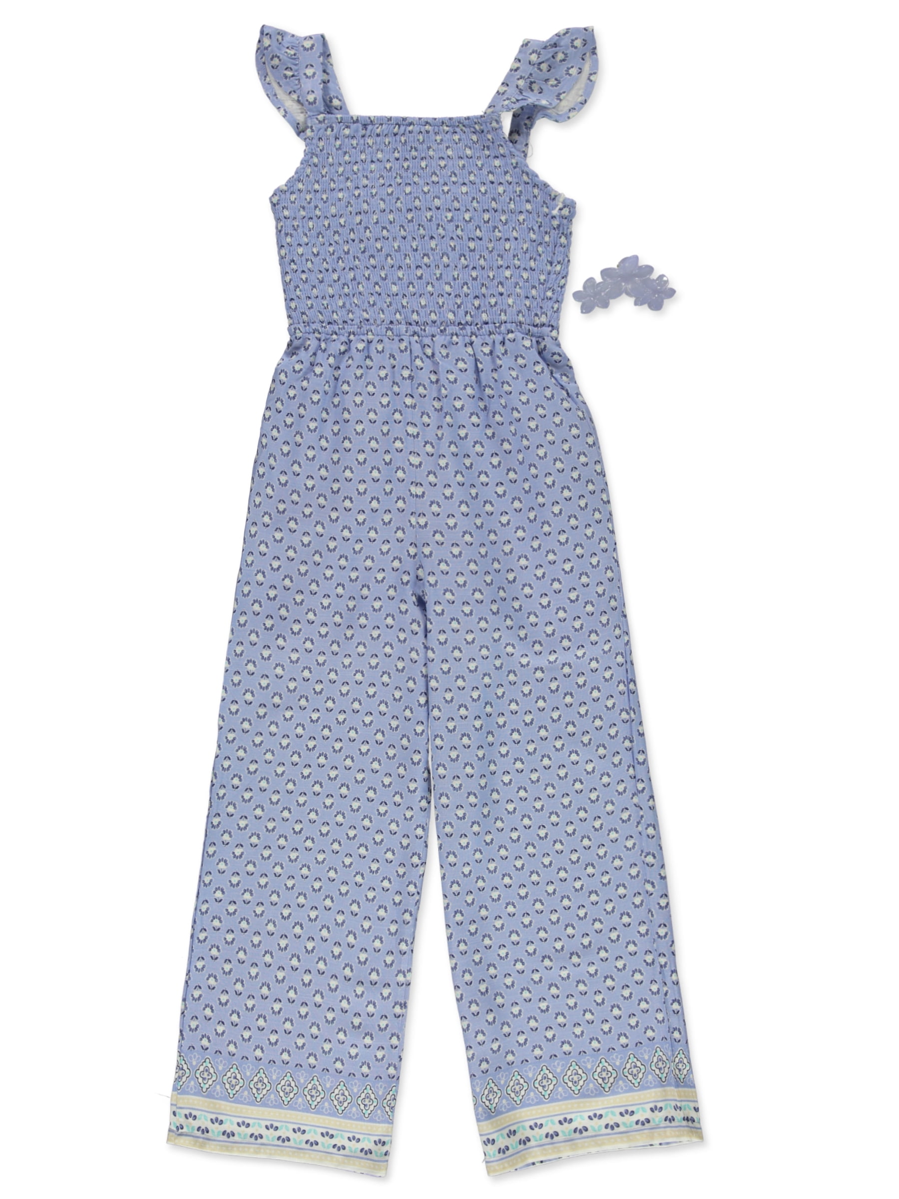 Btween Girls' 2-Piece Jumpsuit Set Outfit Color: blue Size: 12