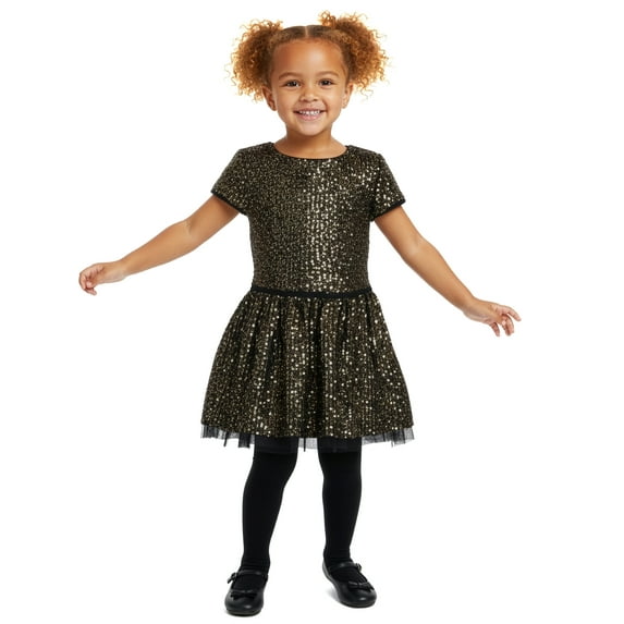 Btween Girls' 2-Piece Sequin Skirt Set Outfit Color: gold Size: 4