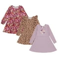 thumbnail image 1 of BTween Girls Long Sleeve Dresses, 3 Pack Soft Cotton Casual Dresses for Kids Orchid, Size 7/8, 1 of 5