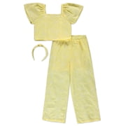 Btween Girls 3-Piece Wide Leg Pants Set Outfit Color yellow Size 4