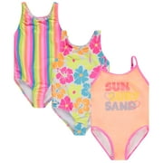 BTWEEN Girls Multi Pack One Piece Swimwear Unique Colors and Patterns, Sizes 4-16 for Kids and Toddlers