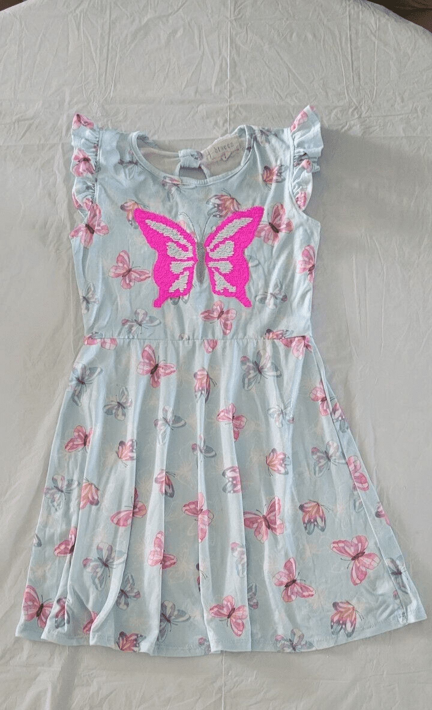 Btween Play Dress Girls Size 8 Blue Butterflies Walmart
