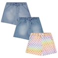 thumbnail image 1 of Btween's 3-Pack Multicolor Lightweight Woven Shorts for Girls | Cotton Blend | Sizes 4-16 - Ultimate Fun for Everyday Wear, 1 of 4