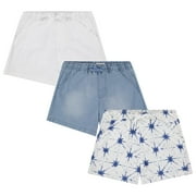 Btween's 3-Pack Multicolor Lightweight Woven Shorts for Girls | Cotton Blend | Sizes 4-16 - Ultimate Fun for Everyday Wear