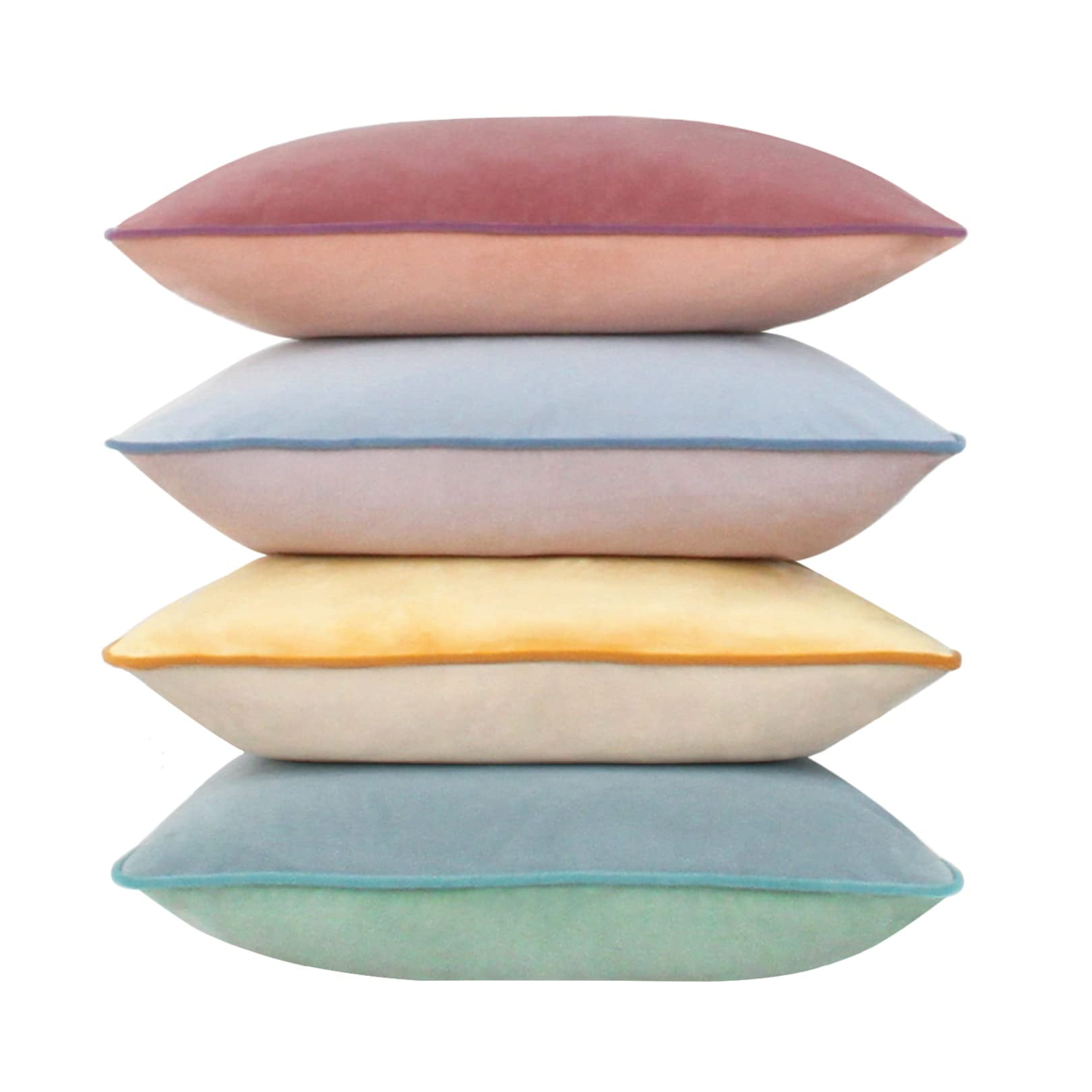 Btyrle Throw Pillow Covers 20x20 Set of 4 Soft Velvet Couch Cushion