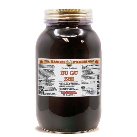 Bu Gu Zhi (Psoralea Corylifolia) Dry Fruit Liquid Extract. Expertly Extracted by Trusted HawaiiPharm Brand. Absolutely Natural. Proudly made in USA. Tincture 32 Fl.Oz
