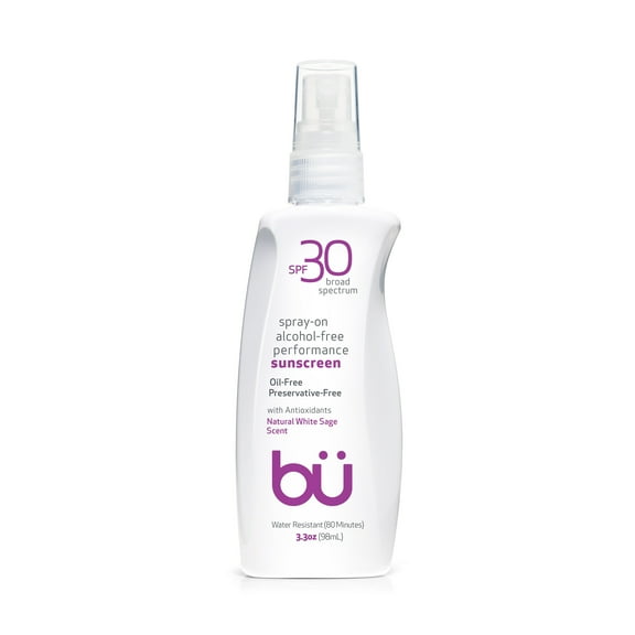 Bu SPF 30 Ultrafine WOWmist Sunscreen Spray- Clear, Non-greasy Travel, Sport - White Sage 3.3oz