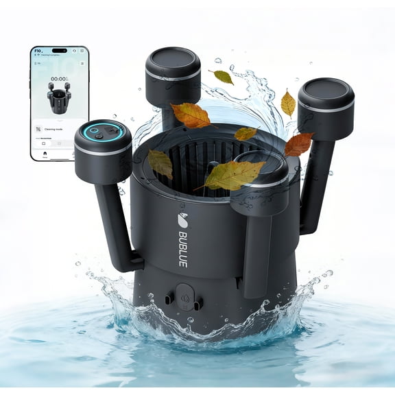 BuVortex V5 Robotic Surface Skimmer, Pool Cleaner with Powerful Suction, Dual Motor, 5L Filter, Dual Cleaning Modes, Smart App Control, One-Tap Docking, LED, AI Navigation, for Pools up to 538 Sq.Ft.