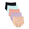 thumbnail image 1 of Buankoxy 5 Pack High Waisted Underwear for Women Seamless Panties Ladies Invisible Briefs(Size 8), 1 of 8