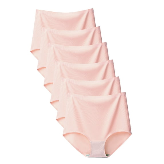 Buankoxy 6 Pack Seamless Underwear for Women High Waisted Panties Ladies Briefs, Size 7