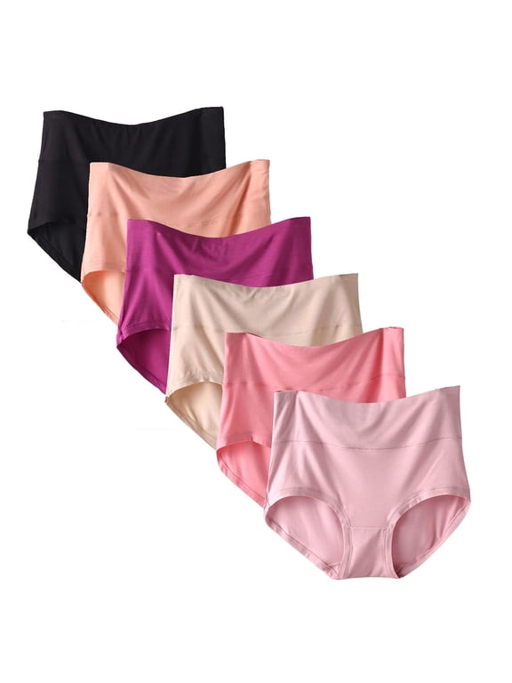 6 Pack Women's Mid-Rise Stretchy Bamboo Fiber Viscose Panties, Softer Than Cotton,Size 8