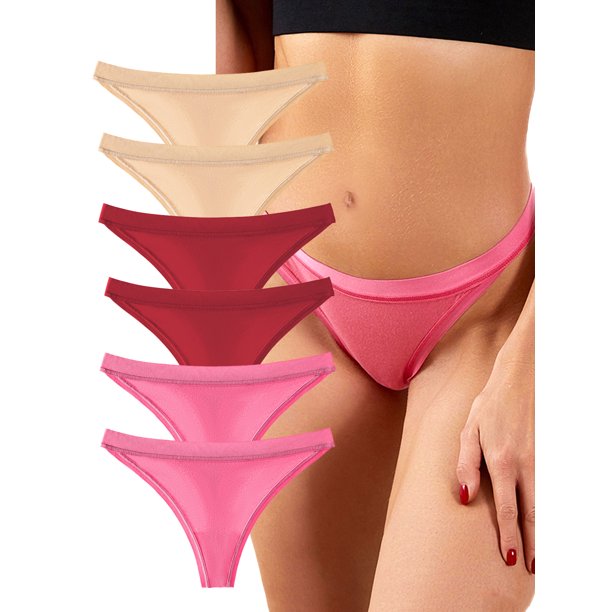 Buankoxy Cotton Thong Panties for Women Seamless Stretchy Thongs