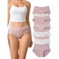 thumbnail image 1 of Buankoxy Cotton Underwear for Women Mid Rise Soft Stretch Breathable Ladies Panties 6 Pack, Size 8, 1 of 6