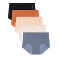 thumbnail image 1 of Buankoxy No Show Underwear for Women Seamless Briefs Mid-waist Soft No Panty Lines 5 Pack Size 7, 1 of 9