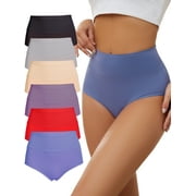 Buankoxy Women's Breathable Underwear High Waist Mesh Panties,6-Pack,Size 5