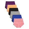 thumbnail image 1 of Buankoxy Women's Cotton Panties High Waist Tummy Control Underwear Stretch Full Coverage Briefs Panties,6-Pack,Size 10, 1 of 6